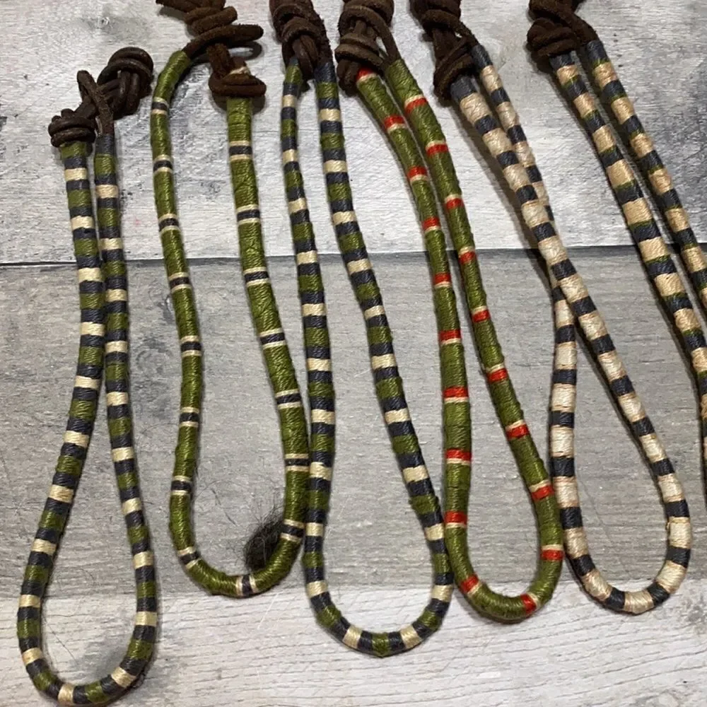 Leather wrapped silk threading beach/yoga chokers